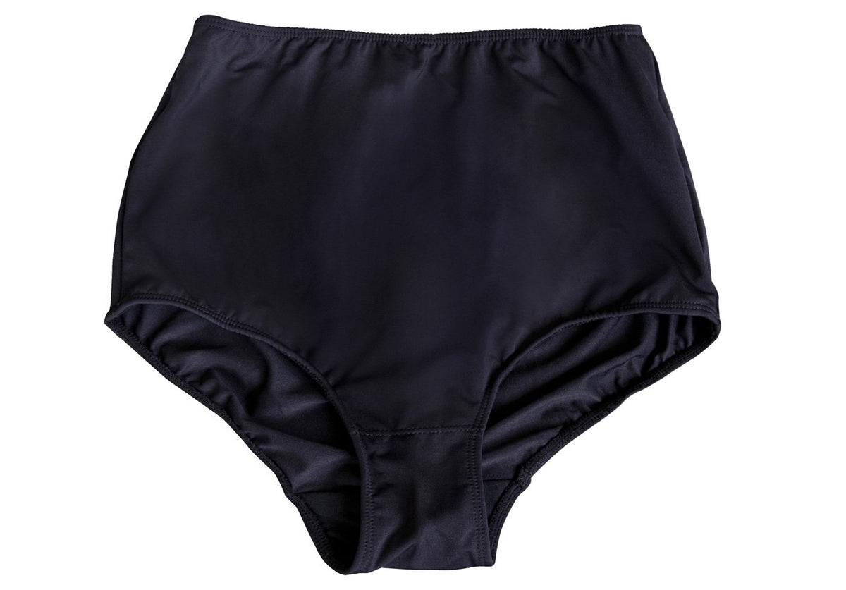 Plus Size Basic Comfort Hi Cut Microfiber Black Brief Panty